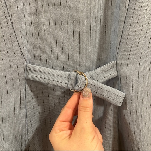 Abercrombie & Fitch Blue Striped Long-Length Tailored Vest Top Size M - Picture 6 of 7